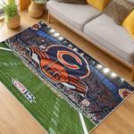 nfl chicago bears football team logo sport carpet area rug home decor living room cbw165