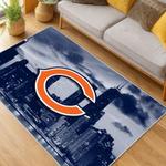 nfl chicago bears football team logo sport carpet area rug home decor living room cbw175