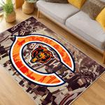 nfl chicago bears football team logo sport carpet area rug home decor living room cbw196