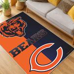 nfl chicago bears football team logo sport carpet area rug home decor living room cbw201