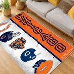 nfl chicago bears football team logo sport carpet area rug home decor living room cbw208