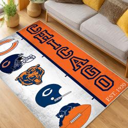 NFL Chicago Bears football Team Logo Sport Carpet Area Rug Home Decor Gift CBW208