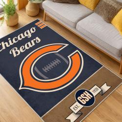 NFL Chicago Bears football Team Logo Sport Carpet Area Rug Home Decor Gift CBW52