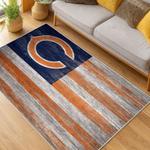 nfl chicago bears football team logo sport carpet area rug home decor living room cbw59