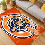 nfl chicago bears football team logo sport carpet area rug home decor living room cbw61