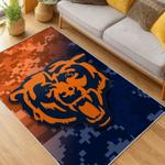 nfl chicago bears football team logo sport carpet area rug home decor living room cbw64