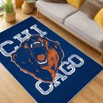 nfl chicago bears football team logo sport carpet area rug home decor living room cbw67