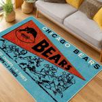 nfl chicago bears football team logo sport carpet area rug home decor living room cbw78