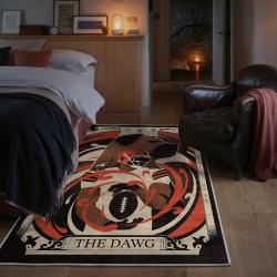 nfl cleveland browns area rug non slip football carpet home decor gift idea for fans bedroom clb101