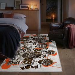 nfl cleveland browns area rug non slip football carpet home decor gift idea for fans bedroom clb109