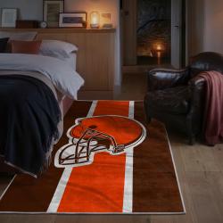 nfl cleveland browns area rug non slip football carpet home decor gift idea for fans bedroom clb110