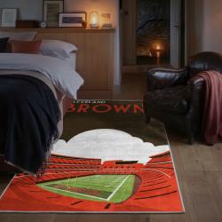 nfl cleveland browns area rug non slip football carpet home decor gift idea for fans bedroom clb111