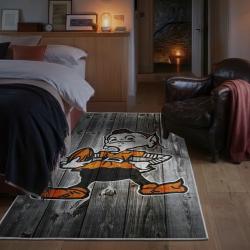 nfl cleveland browns area rug non slip football carpet home decor gift idea for fans bedroom clb112