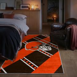 nfl cleveland browns area rug non slip football carpet home decor gift idea for fans bedroom clb114