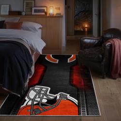 nfl cleveland browns area rug non slip football carpet home decor gift idea for fans bedroom clb115