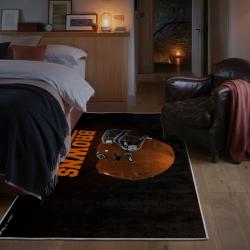 nfl cleveland browns area rug non slip football carpet home decor gift idea for fans bedroom clb117