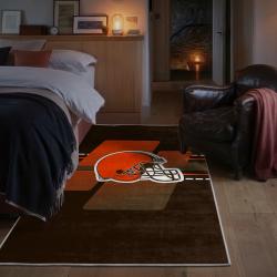 nfl cleveland browns area rug non slip football carpet home decor gift idea for fans bedroom clb118