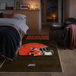 nfl cleveland browns area rug non slip football carpet home decor gift idea for fans bedroom clb120