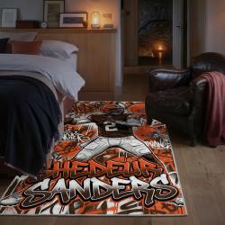 nfl cleveland browns area rug non slip football carpet home decor gift idea for fans bedroom clb124