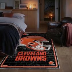 nfl cleveland browns area rug non slip football carpet home decor gift idea for fans bedroom clb125