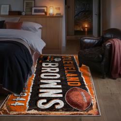nfl cleveland browns area rug non slip football carpet home decor gift idea for fans bedroom clb126