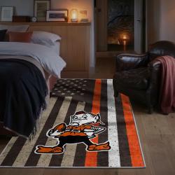 nfl cleveland browns area rug non slip football carpet home decor gift idea for fans bedroom clb128