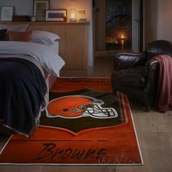 nfl cleveland browns area rug non slip football carpet home decor gift idea for fans bedroom clb130