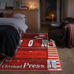 nfl cleveland browns area rug non slip football carpet home decor gift idea for fans bedroom clb133