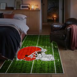 nfl cleveland browns area rug non slip football carpet home decor gift idea for fans bedroom clb138