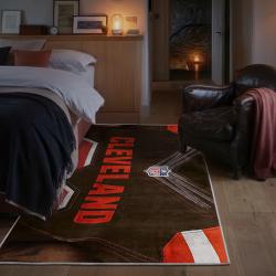 nfl cleveland browns area rug non slip football carpet home decor gift idea for fans bedroom clb142