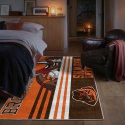 nfl cleveland browns area rug non slip football carpet home decor gift idea for fans bedroom clb143