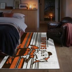 nfl cleveland browns area rug non slip football carpet home decor gift idea for fans bedroom clb155