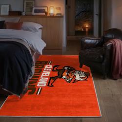 nfl cleveland browns area rug non slip football carpet home decor gift idea for fans bedroom clb158