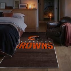 nfl cleveland browns area rug non slip football carpet home decor gift idea for fans bedroom clb160
