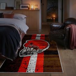 nfl cleveland browns area rug non slip football carpet home decor gift idea for fans bedroom clb164