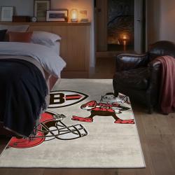 nfl cleveland browns area rug non slip football carpet home decor gift idea for fans bedroom clb165