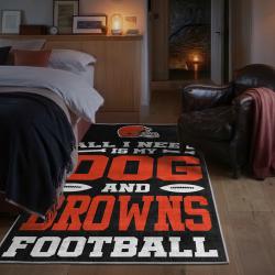 nfl cleveland browns area rug non slip football carpet home decor gift idea for fans bedroom clb166