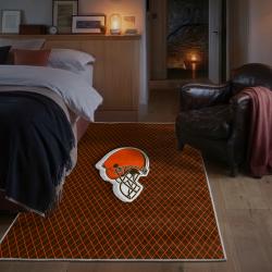 nfl cleveland browns area rug non slip football carpet home decor gift idea for fans bedroom clb171