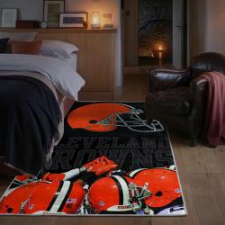 nfl cleveland browns area rug non slip football carpet home decor gift idea for fans bedroom clb173