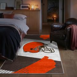 nfl cleveland browns area rug non slip football carpet home decor gift idea for fans bedroom clb176