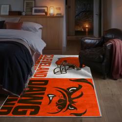 nfl cleveland browns area rug non slip football carpet home decor gift idea for fans bedroom clb179