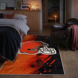 nfl cleveland browns area rug non slip football carpet home decor gift idea for fans bedroom clb180