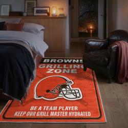 nfl cleveland browns area rug non slip football carpet home decor gift idea for fans bedroom clb186