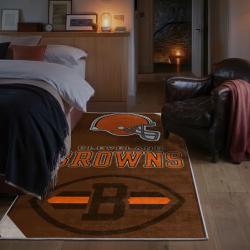nfl cleveland browns area rug non slip football carpet home decor gift idea for fans bedroom clb188
