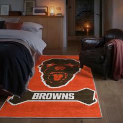 nfl cleveland browns area rug non slip football carpet home decor gift idea for fans bedroom clb189