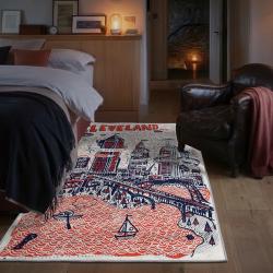 nfl cleveland browns area rug non slip football carpet home decor gift idea for fans bedroom clb194