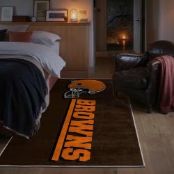 nfl cleveland browns area rug non slip football carpet home decor gift idea for fans bedroom clb199