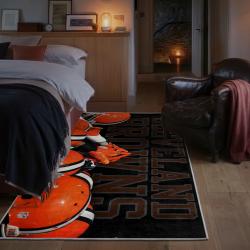 nfl cleveland browns area rug non slip football carpet home decor gift idea for fans bedroom clb202