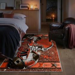 nfl cleveland browns area rug non slip football carpet home decor gift idea for fans bedroom clb204