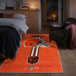 nfl cleveland browns area rug non slip football carpet home decor gift idea for fans bedroom clb53
